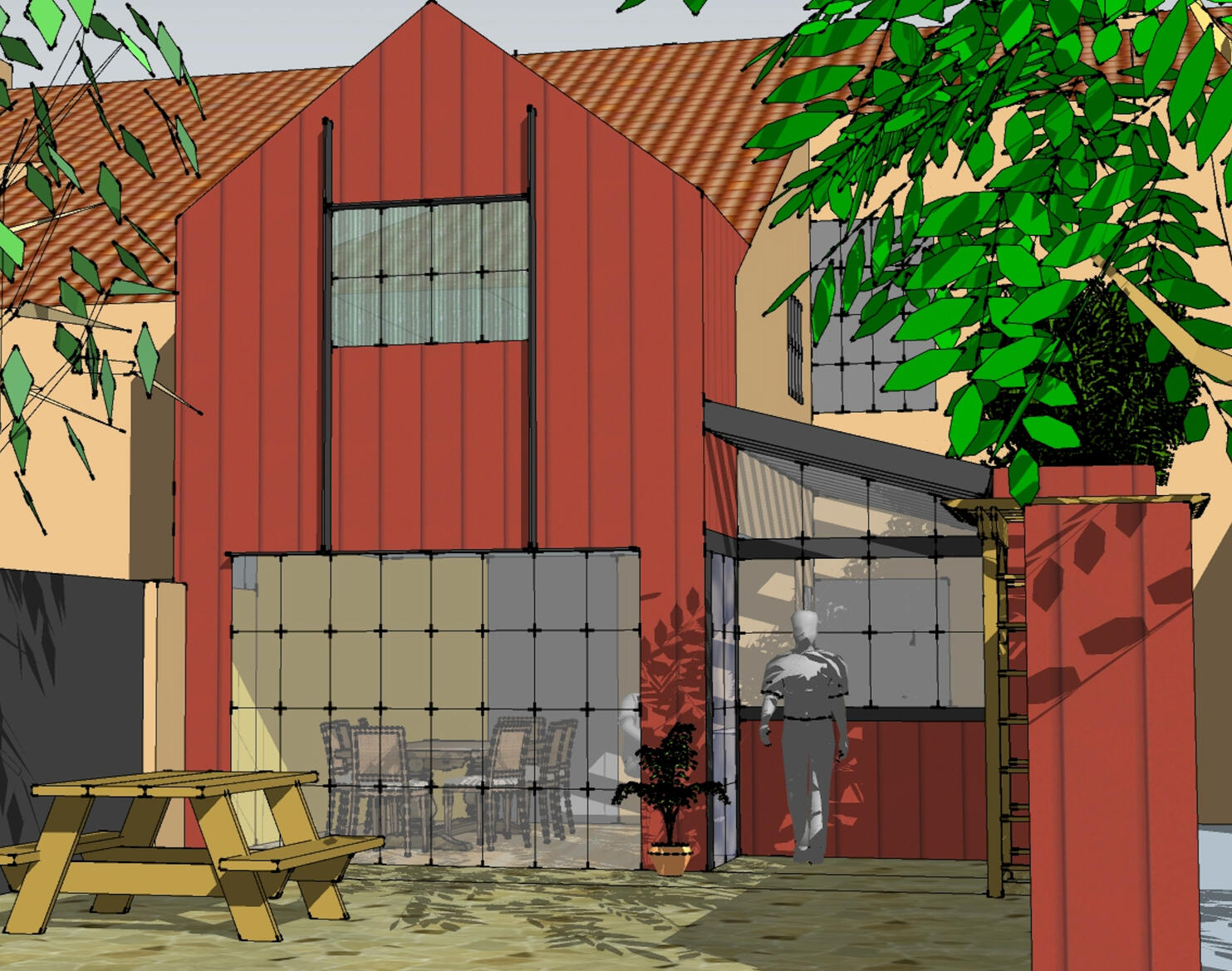 St Kilda townhouse rear extension - sketchup model